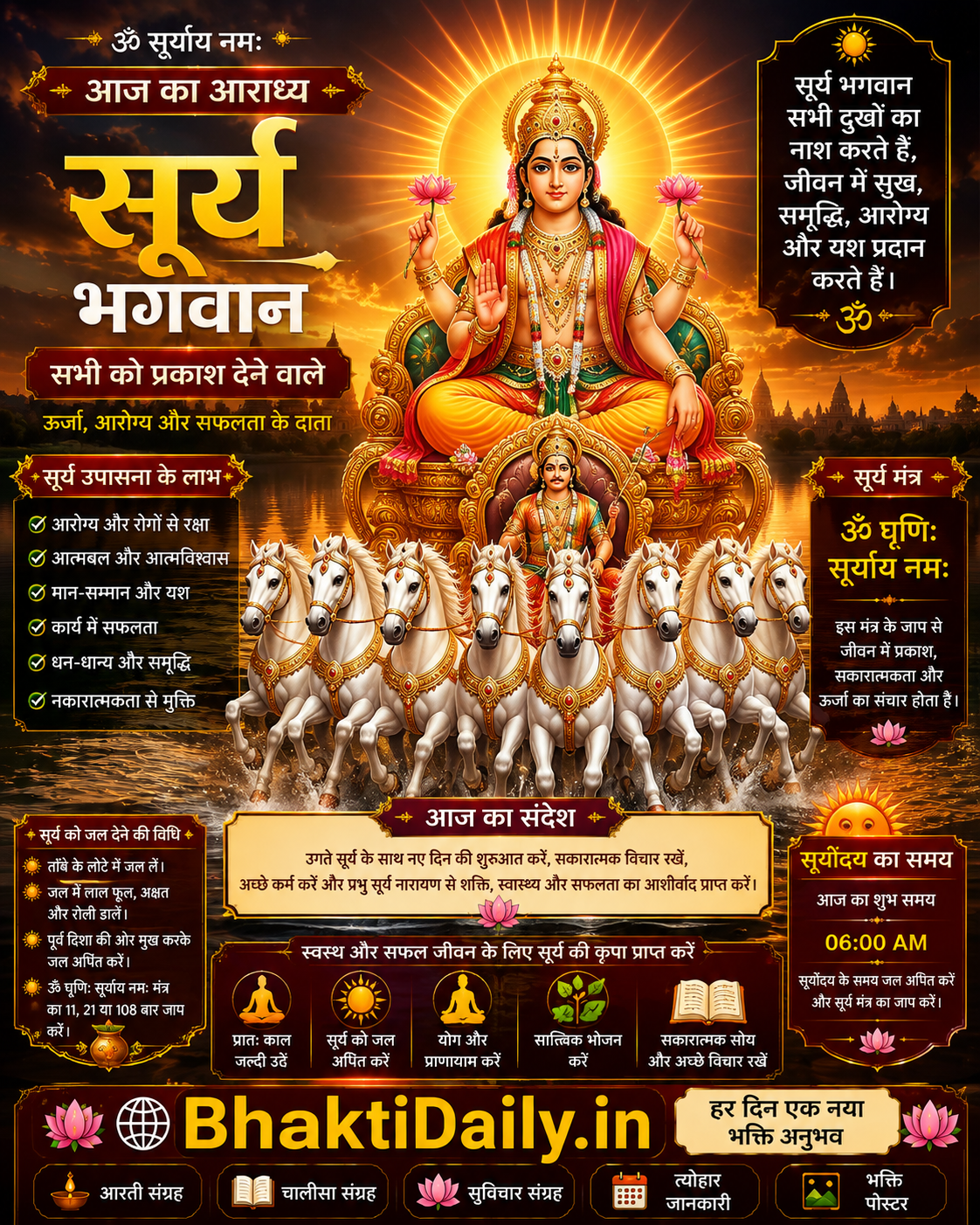 जय सूर्य भगवान | रविवार विशेष | सूर्य नारायण का दिव्य आशीर्वाद | Surya Bhagwan Blessings | BhaktiDaily