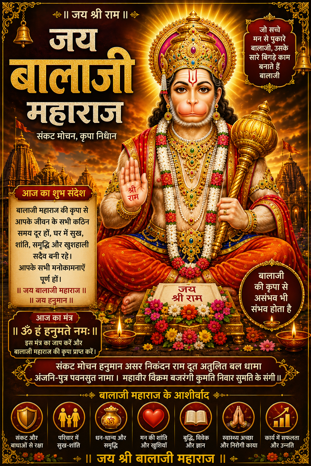 जय श्री बालाजी महाराज! जय श्री राम! 🙏